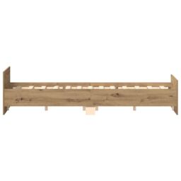 Berkfield Home Bed Frame without Mattress Artisan Oak 120x200cm Engineered Wood in Brown - Size: Small Double - thumbnail 6