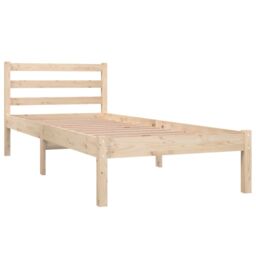 Berkfield Home Bed Frame Solid Wood Pine 75x190 cm Small Single in Brown - thumbnail 2