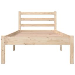 Berkfield Home Bed Frame Solid Wood Pine 75x190 cm Small Single in Brown - thumbnail 4