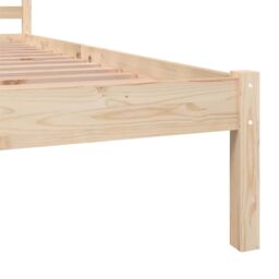 Berkfield Home Bed Frame Solid Wood Pine 75x190 cm Small Single in Brown - thumbnail 6