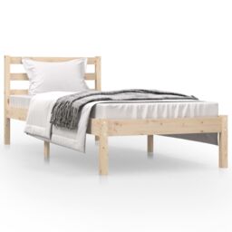 Berkfield Home Bed Frame Solid Wood Pine 75x190 cm Small Single in Brown - thumbnail 3