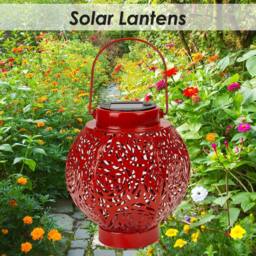 VFM e-Store Solar Lanterns for Garden 18cm x 15cm Red X 1 - Size: 18 cm x 15 cm - thumbnail 3