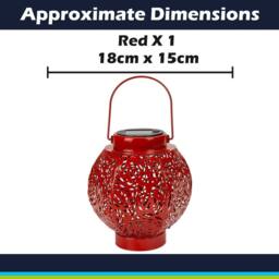 VFM e-Store Solar Lanterns for Garden 18cm x 15cm Red X 1 - Size: 18 cm x 15 cm - thumbnail 2
