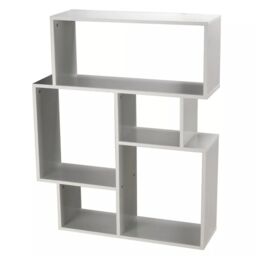 EONLION 5-Section Wooden Bookcase, Modern Cubed Display Unit Furniture in White - thumbnail 4