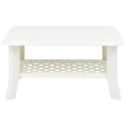 Berkfield Home Coffee Table White 90x60x46 cm Plastic - Size: 90 x 60 x 46 cm - thumbnail 2