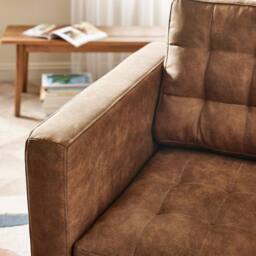 FurnitureboxUK Jade Modern Faux Leather Armchair in Tan - thumbnail 5
