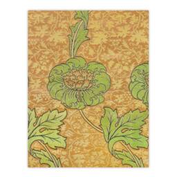 Artery8 William Morris Framed Wall Art Print Flower Bloom Textile Detail in Orange - Size: A4 - thumbnail 3