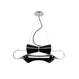 Netlighting Ora Pendant 6 Flat Round Light E27 Gloss Black White Acrylic Chrome