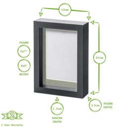 "Nicola Spring 5"" x 7"" White 3D Box Photo Frames - 4"" x 6"" Mount - Pack of 5 in Ivory" - thumbnail 4