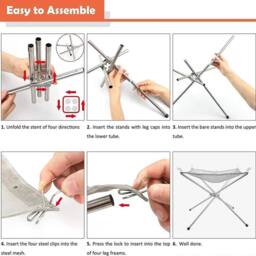 FLAVORA Portable Fire Pit for Camping, Outdoor Folding in Silver - thumbnail 6