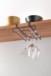Metaltex My Glass Lava Wine Glass Rack - Black - thumbnail 3