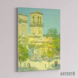 "Artery8 Street of the Great Captain Cityscape Hassam Canvas Wall Art Print - Size: W12"" x H16""" - thumbnail 2