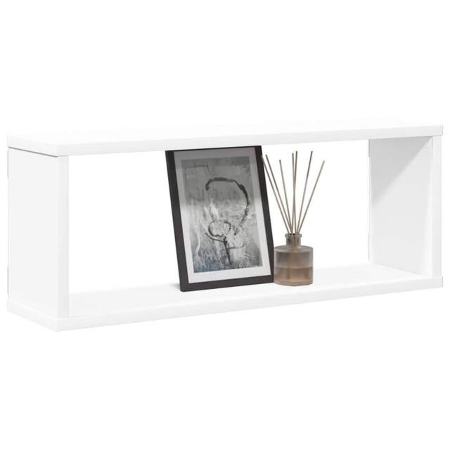 Berkfield Home Wall Cube Shelf 4 pcs White 60x15x23 cm Engineered Wood - Size: 60 x 15 x 23 cm - image 1
