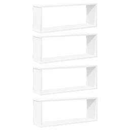 Berkfield Home Wall Cube Shelf 4 pcs White 60x15x23 cm Engineered Wood - Size: 60 x 15 x 23 cm - thumbnail 3