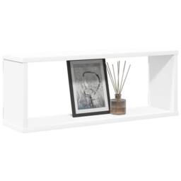 Berkfield Home Wall Cube Shelf 4 pcs White 60x15x23 cm Engineered Wood - Size: 60 x 15 x 23 cm - thumbnail 1