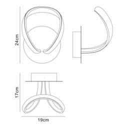 Netlighting Knot Switched Wall Lamp 12W LED 840lm Silver Frosted Acrylic Chrome - thumbnail 2
