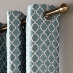 Luxury Living Modern Geometric Eyelet Curtains - Two-Tone Jacquard with Full Lining for Contemporary Interiors - Size: 168 cm width x 183 cm drop - thumbnail 2