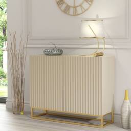 Creative Furniture Ripple Sideboard 100cm - Cashmere Warm Beige Taupe Finish with Gold - thumbnail 4