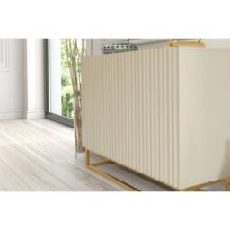 Creative Furniture Ripple Sideboard 100cm - Cashmere Warm Beige Taupe Finish with Gold - thumbnail 5