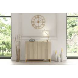 Creative Furniture Ripple Sideboard 100cm - Cashmere Warm Beige Taupe Finish with Gold - thumbnail 2