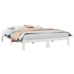 Berkfield Home Durable Bed Frame without Mattress White 180x200 cm Super King So - thumbnail 2