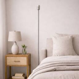 CGC Lighting CGC Lena Brushed Nickel Straight Floor Lamp in Silver - thumbnail 2