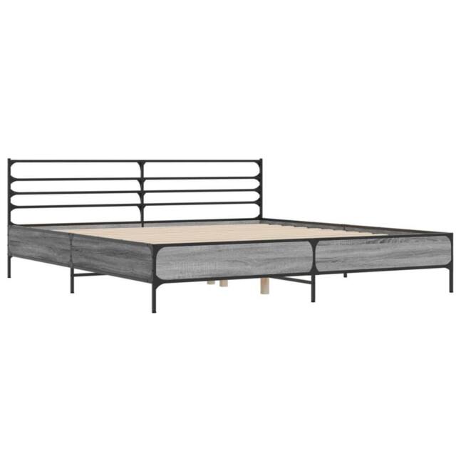 Berkfield Home Durable Bed Frame without Mattress Grey Sonoma 200x200 cm - image 1
