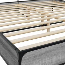 Berkfield Home Durable Bed Frame without Mattress Grey Sonoma 200x200 cm - thumbnail 7