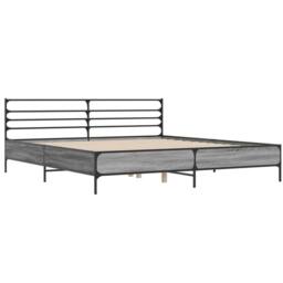 Berkfield Home Durable Bed Frame without Mattress Grey Sonoma 200x200 cm - thumbnail 1
