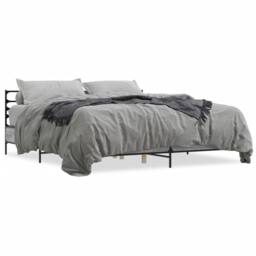 Berkfield Home Durable Bed Frame without Mattress Grey Sonoma 200x200 cm - thumbnail 3