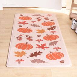 OHS House Door Kitchen Floor Rug Cosy Autumn Runner, Leaves - 50 x 120cm in Burnt Orange - Size: Medium - thumbnail 2