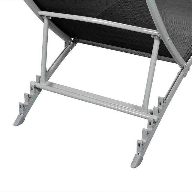 Berkfield Home Sun Lounger Steel & Textilene Black - image 1