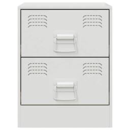 Berkfield Home Stylish Bedside Cabinet White 34.5x39x44 cm Steel - thumbnail 6