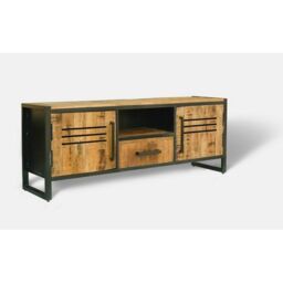 Jaipur Furniture Ltd Frais Range TV Unit Large - Mango Wood - L40 x W160 x H45 cm - PP Sawn Finish in Brown
