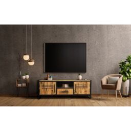 Jaipur Furniture Ltd Frais Range TV Unit Large - Mango Wood - L40 x W160 x H45 cm - PP Sawn Finish in Brown - thumbnail 4