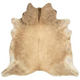 Berkfield Home Real Cowhide Rug Beige 180x220 cm - Size: Medium - thumbnail 1