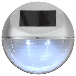 Berkfield Home Outdoor Solar Wall Lamps LED 12 pcs Round Silver - thumbnail 6