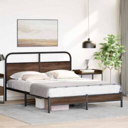 Berkfield Home Bed Frame Frame 150x200 cm King Size Brown Oak Wood - thumbnail 4