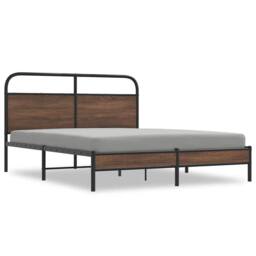 Berkfield Home Bed Frame Frame 150x200 cm King Size Brown Oak Wood - thumbnail 1
