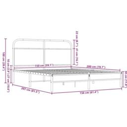 Berkfield Home Bed Frame Frame 150x200 cm King Size Brown Oak Wood - thumbnail 9