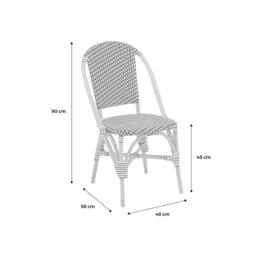 sweeek Pair Of Rattan Bistro Chairs & Polyrattan in Blue - thumbnail 6