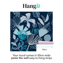 Superfresco Easy Scandi Floral Navy Print To Order 3m x 2.8m Mural - thumbnail 3