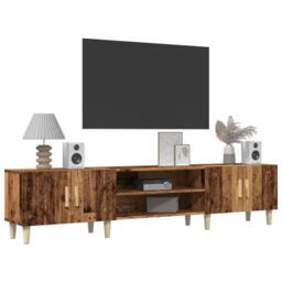 Berkfield Home TV Cabinet Old Wood 180x31.5x40 cm Engineered Wood in Brown - thumbnail 3