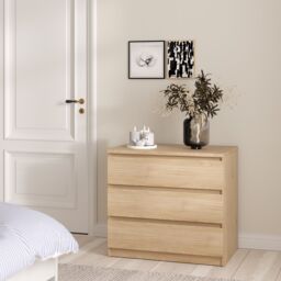 Furniture To Go Naia Chest of 3 Drawers in Light Oak - thumbnail 6