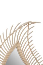 Orsina Teardrop Rattan Wall Mirror, Large Wood Wall Mirror, Mirror with Rattan Frame, Reliable Tear Mirror in Natural - thumbnail 3