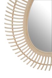 Orsina Teardrop Rattan Wall Mirror, Large Wood Wall Mirror, Mirror with Rattan Frame, Reliable Tear Mirror in Natural - thumbnail 5