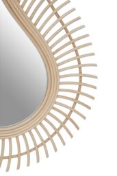 Orsina Teardrop Rattan Wall Mirror, Large Wood Wall Mirror, Mirror with Rattan Frame, Reliable Tear Mirror in Natural - thumbnail 4