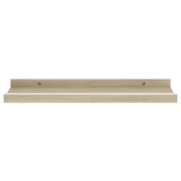 Berkfield Home Wall Shelves 2 pcs White & Sonoma Oak 40x9x3 cm - Size: 40 x 9 x 3 cm - thumbnail 5