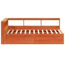 Berkfield Home Decorative Bookcase Bed without Mattress Wax Brown 140x190cm Soli - Size: 140x190 cm - thumbnail 6