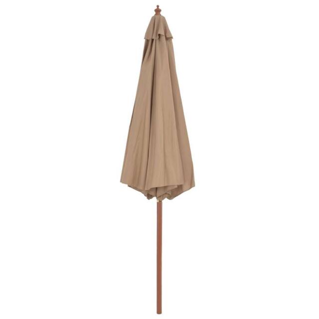 Berkfield Home Outdoor Parasol with Wooden Pole 300 cm Taupe in Beige - image 1